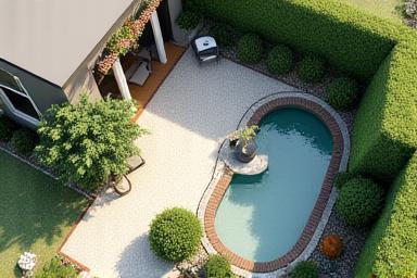 Detailed landscape design sketch or render