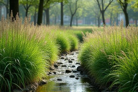 Native plants thriving in a recently restored ecological area